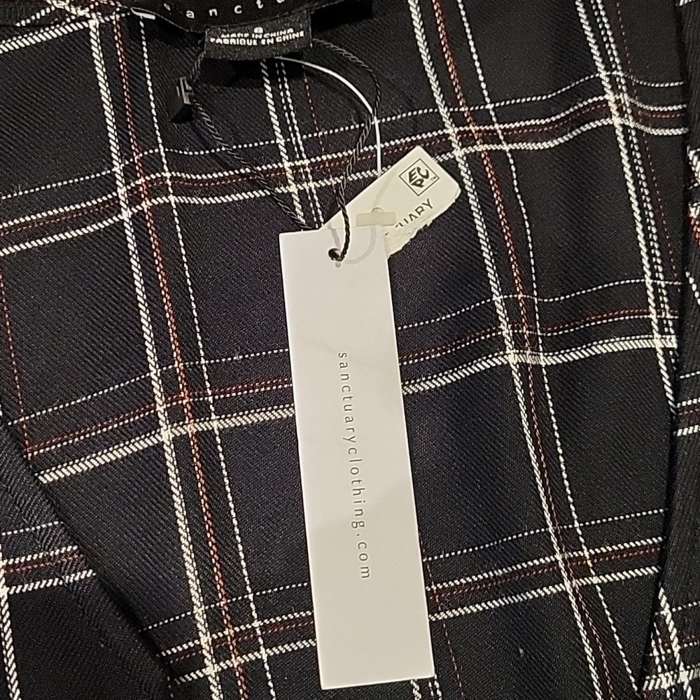 ❤️ NWT! SANCTUARY UPBEAT PLAID WRAP DRESS, 8 - Picture 9 of 15